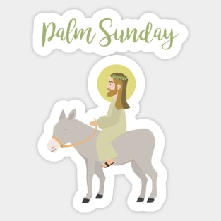 Jesus Riding Donkey Palm Sunday Sticker